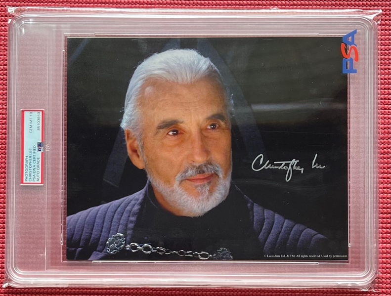 Star Wars: Christopher Lee Signed 8" x 10" Count Dooku Photo w/ Gem Mint 10 Auto! (PSA/DNA Encapsulated)