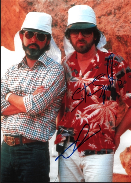 George Lucas & Steven Spielberg Signed 11" x 14" Raiders Of The Lost Ark Photo (Beckett/BAS LOA)
