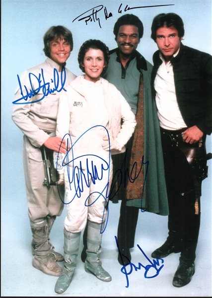 Star Wars ESB: Fisher, Williams, Ford & Hamill Signed 11" x 14" Photo (Beckett/BAS LOA)