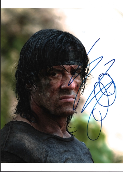 Sylvester Stallone Signed 11" x 14" Rambo Photo (Beckett/BAS LOA)