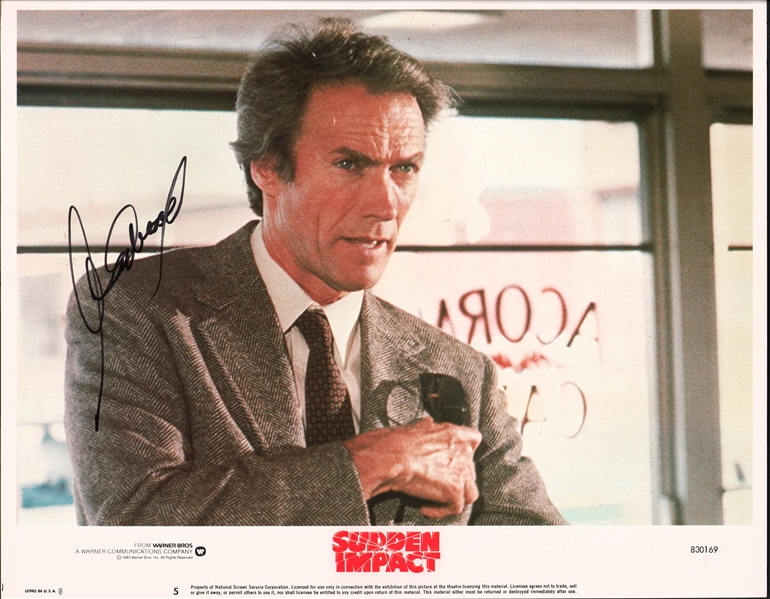 Clint Eastwood Signed 11" x 14" "Sudden Impact" Lobby Card Photo (PSA/DNA)