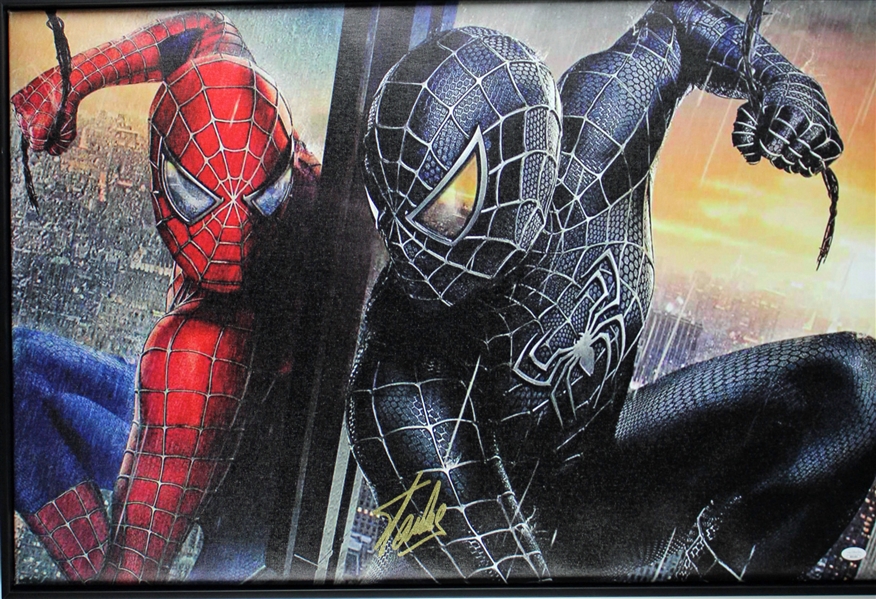 Stan Lee Signed 25" x 37" Spiderman Canvas Print (JSA LOA)