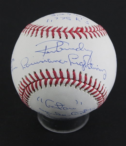 Ron Guidry Signed OML Baseball with “Louisiana Lighting” 10-stat ball Inscriptions (JSA)