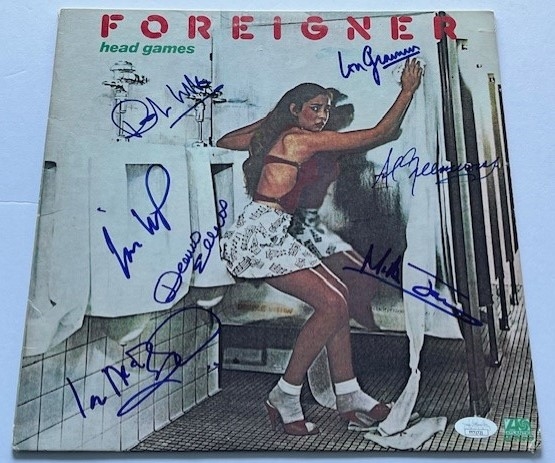 Foreigner: Group Signed "Head Games" Album Cover w/ Mick Jones, Lou Gramm, & More! (7 Sigs)(JSA)