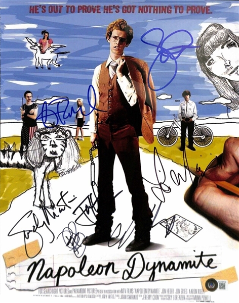 Napoleon Dynamite Cast Signed 11" x 14" Color Photo w/ Heder, Ramirez, etc. (7 Sigs)(Beckett/BAS)(Grad Collection)