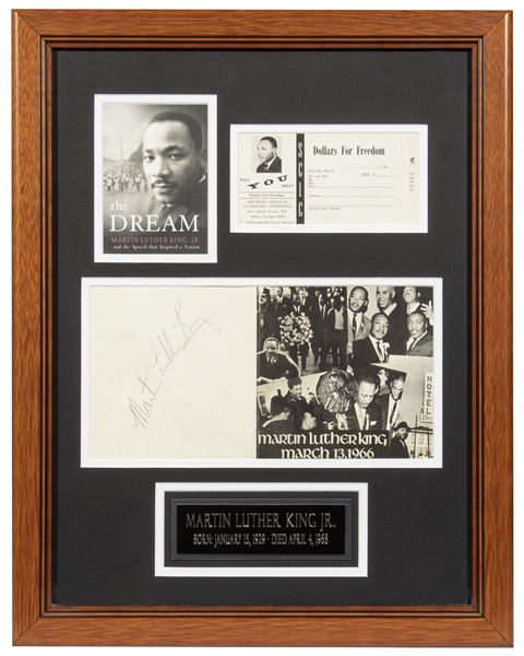 Martin Luther King Signed Program in Framed Display (PSA/DNA LOA)