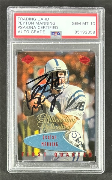 Peyton Manning Signed 1999 Collectors Edge Millennium Collection Red #66 TC w/ Gem Mint 10 Auto! (PSA/DNA Encapsulated)