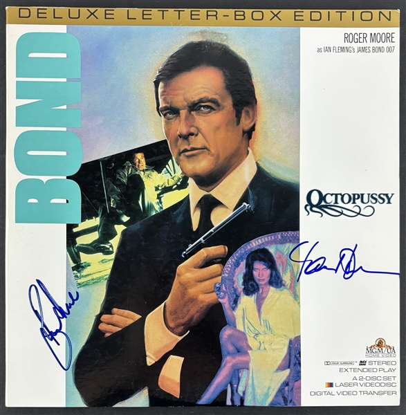 007: Roger Moore & Maud Adams Signed "Octopussy" LaserDisc Cover (Beckett/BAS)