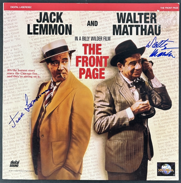 Jack Lemmon & Walter Matthau Signed "The Front Page" LaserDisc Cover (Beckett/BAS)