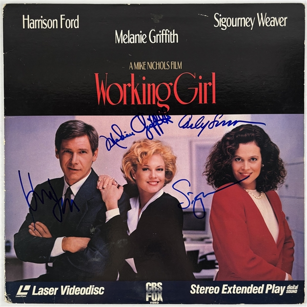 Harrison Ford, Sigourney Weaver, Melanie Griffith, & Carly Simon Signed "Working Girl" LaserDisc (Beckett/BAS LOA)