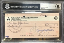Beatles: George Harrison Signed 1972 Business Check (Beckett/BAS Encapsulated & LOA)(Caiazzo LOA)