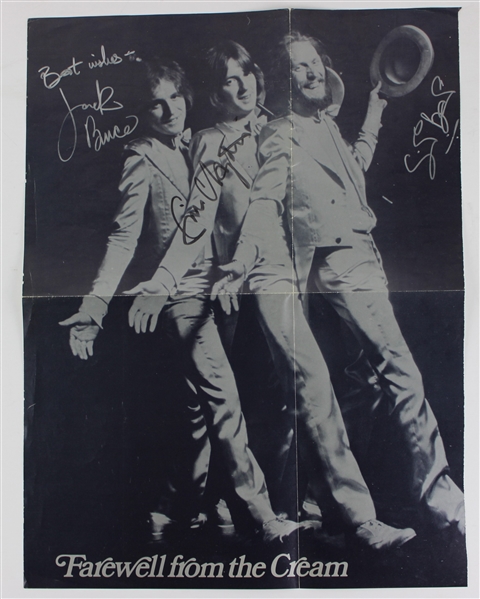 Cream: Eric Clapton, Jack Bruce, & Ginger Baker Signed Poster (Epperson/REAL LOA)