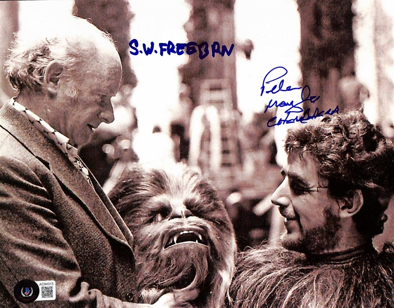 Star Wars: Peter Mayhew & Stuart Freeborn Signed 8" x 10" Photograph (Beckett/BAS LOA)(Grad Collection)