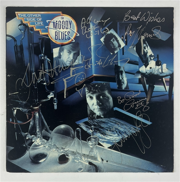 The Moody Blues: Fully Group Signed "The Other Side of Life" Album Cover w/ 5 Sigs! (Beckett/BAS LOA)