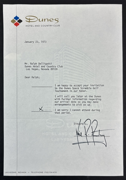 Neil Armstrong Signed Letter w/ Full "Neil A. Armstrong" Autograph (Beckett/BAS LOA)