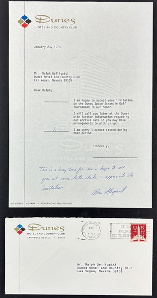 Alan Shepard Signed Letter on Dunes Hotel & Country Club Letterhead (Third Party Guaranteed)