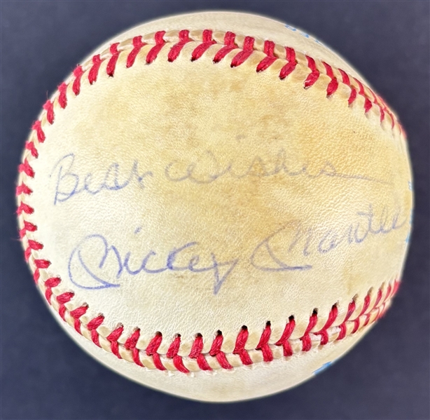 Mickey Mantle Rare Vintage Signed OAL Baseball w/ Best Wishes Inscription (Third Party Guaranteed)