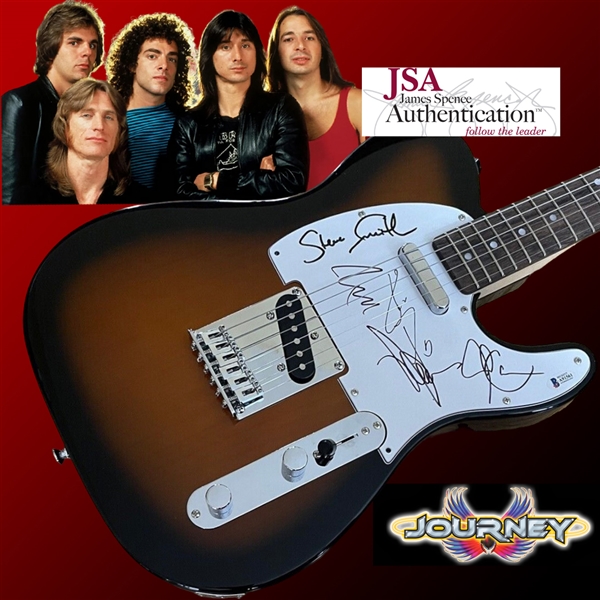 Journey Group Signed Fender Squier Telecaster Guitar (Original Lineup)(JSA LOA)