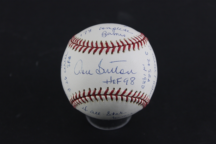 Don Sutton “HOF 98” Signed & Numbered Stat Baseball (#180/1000)  with an incredible 16 Stats Inscriptions  (Don Sutton )