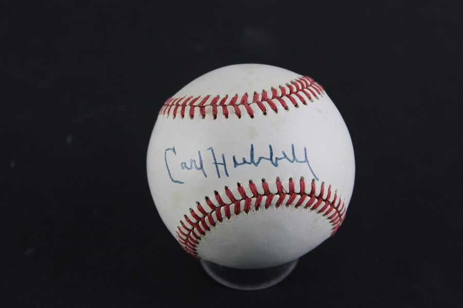 Carl Hubbell Signed ONL Baseball (Beckett/BAS)