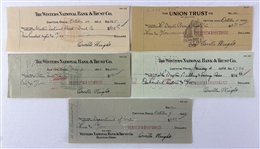 Orville Wright Lot of Five (5) Signed Bank Checks (Third Pary Guaranteed)