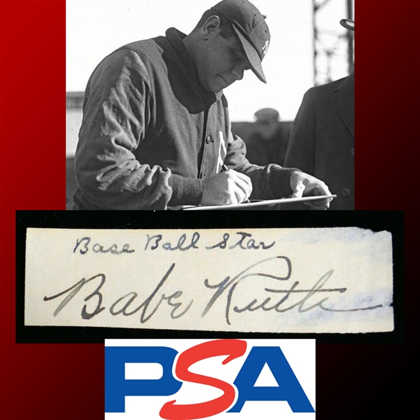 Babe Ruth Vintage Cut Autograph Segment (PSA/DNA LOA)