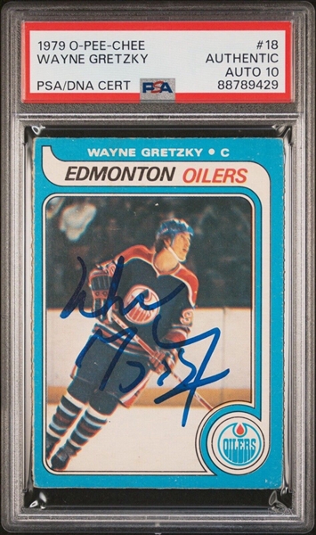 Wayne Gretzky Signed 1979 O-Pee-Chee Rookie Card PSA/DNA Graded GEM MINT 10