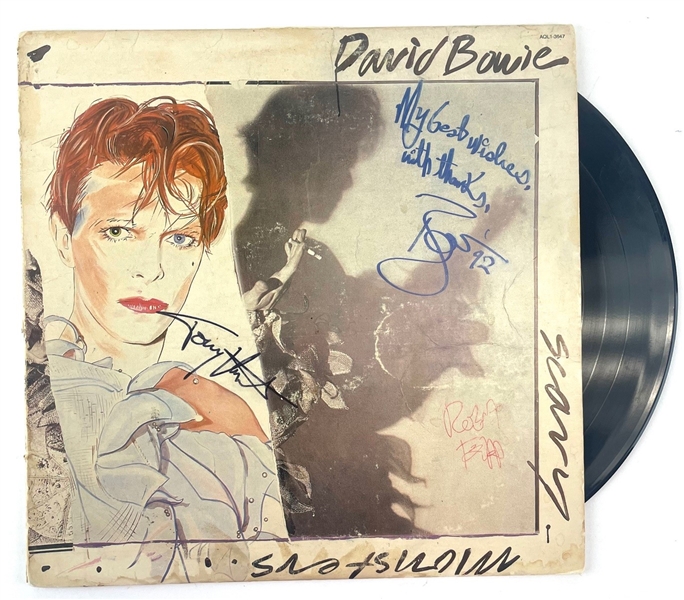 David Bowie, Fripp & Visconti Multi-Signed “Scary Monsters” Record Album (3 Sigs) (Epperson/REAL LOA)