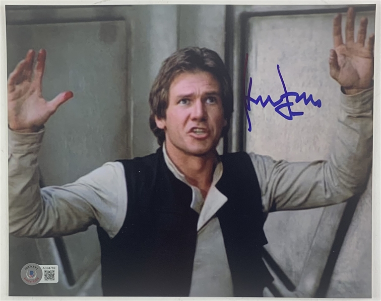 Star Wars: Harrison Ford Signed 8" x 10" Photo w/ Gem Mint 10 Auto! (Beckett/BAS LOA)