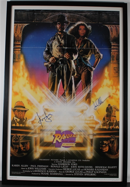 Indiana Jones: Harrison Ford Signed & Framed Full Size "Raiders of the Lost Ark" 10th Anniversary Poster (Beckett/BAS LOA)