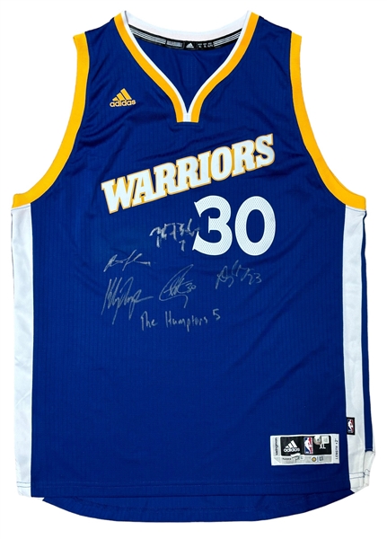 RARE "The Hamptons 5" Multi-Signed Golden State Warriors Jersey w/ Stephen Curry, Klay Thompson, & More! (Beckett/BAS LOA)