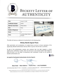 Mickey Mantle Signed 11 x 14 B&W Photograph with Unique Father of the Year? Inscription (Beckett/BAS GEM MINT 10 Auto)