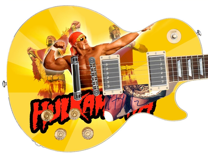 WWE Hulk Hogan Signed 1/1 Custom Graphic Guitar (Third Party Guaranteed)