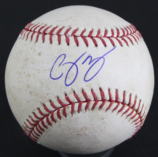 Corey Seager Game Used & Signed OML Baseball :: Used 7-16-2019 vs. Phillies :: Pitched to Seager! (PSA/DNA COA & MLB Holo)