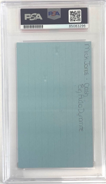 The Clash: Mick Jones Signed Index Card (PSA/DNA) (Encapsulated)