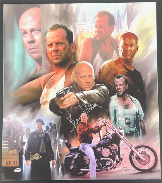 Bruce Willis Signed "Die Hard" Canvas (PSA/DNA)