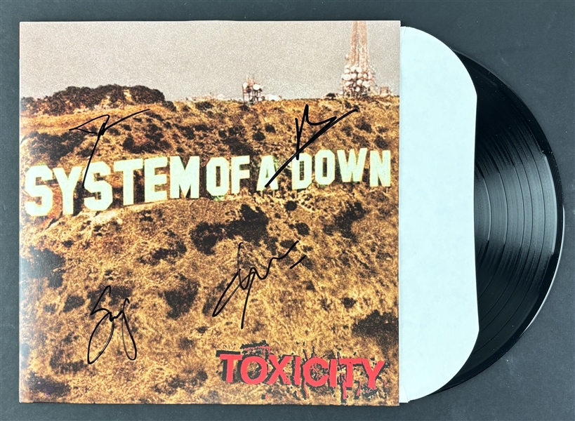 System of a Down: Fully Group Signed "Toxicity" Album Cover w/ 4 Sigs! (Beckett/BAS LOA)