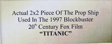 Titanic (1997) Prop Ship Relic Matted Display