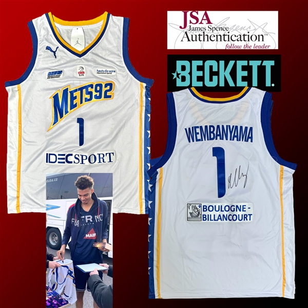 Victor Wembanyama Signed Metropolitans 92 Basketball Jersey (Beckett/BAS & JSA LOAs)