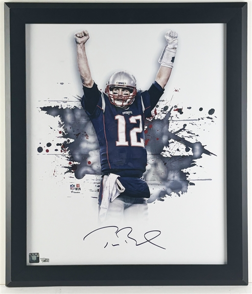 Tom Brady Impressive Signed 20" x 24" "In Focus" Photograph in Custom Framed Display (Fanatics)