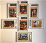 Rocky II: Lot of 7 Cast Signed Trading Cards w/ a 1/1 Sylvester Stallone & More! (Beckett/BAS Encapsulated)