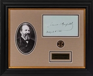 President James Garfield 1881 Signed Page in Framed Display (JSA)