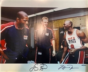 Michael Jordan & Larry Bird Signed 16" x 20" Dream Team Upper Deck Photo (UDA Holo Only)