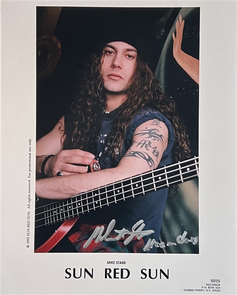 Alice in Chains: Mike Starr Signed 8" x 10" Promo Photo with Personal AIC Guitar Picks (Third Party Guaranteed)