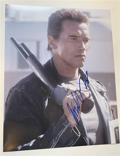Arnold Schwarzenegger In-Person Signed 11" x 14" Color Photo from "Terminator 2" (Third Party Guaranteed)