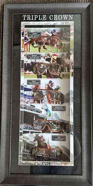 Horse Racing “Triple Crown Winners” Signed Racing Goggle Display (5 Sigs) (Third Party Guaranteed)