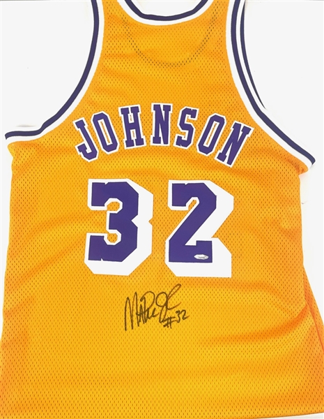 Magic Johnson Signed Lakers Jersey (Tristar)