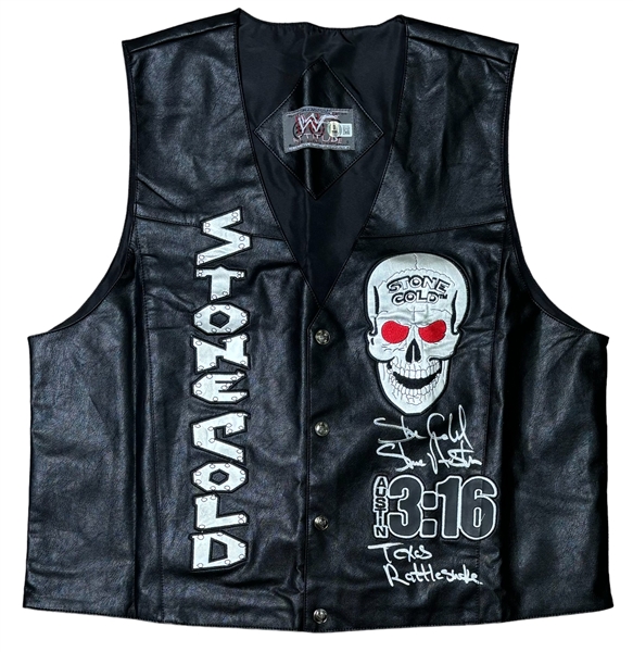 WWE: "Stone Cold" Steve Austin Signed & Inscribed Specialty Vest (Beckett/BAS Witnessed)