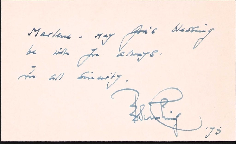 Peter Cushing Signed Index Card (Beckett/BAS)