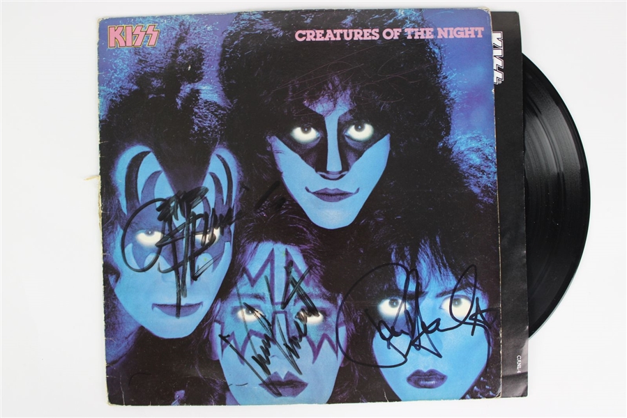 KISS: Group Signed "Creatures of the Night" Album (4/Sigs) (Beckett/BAS)